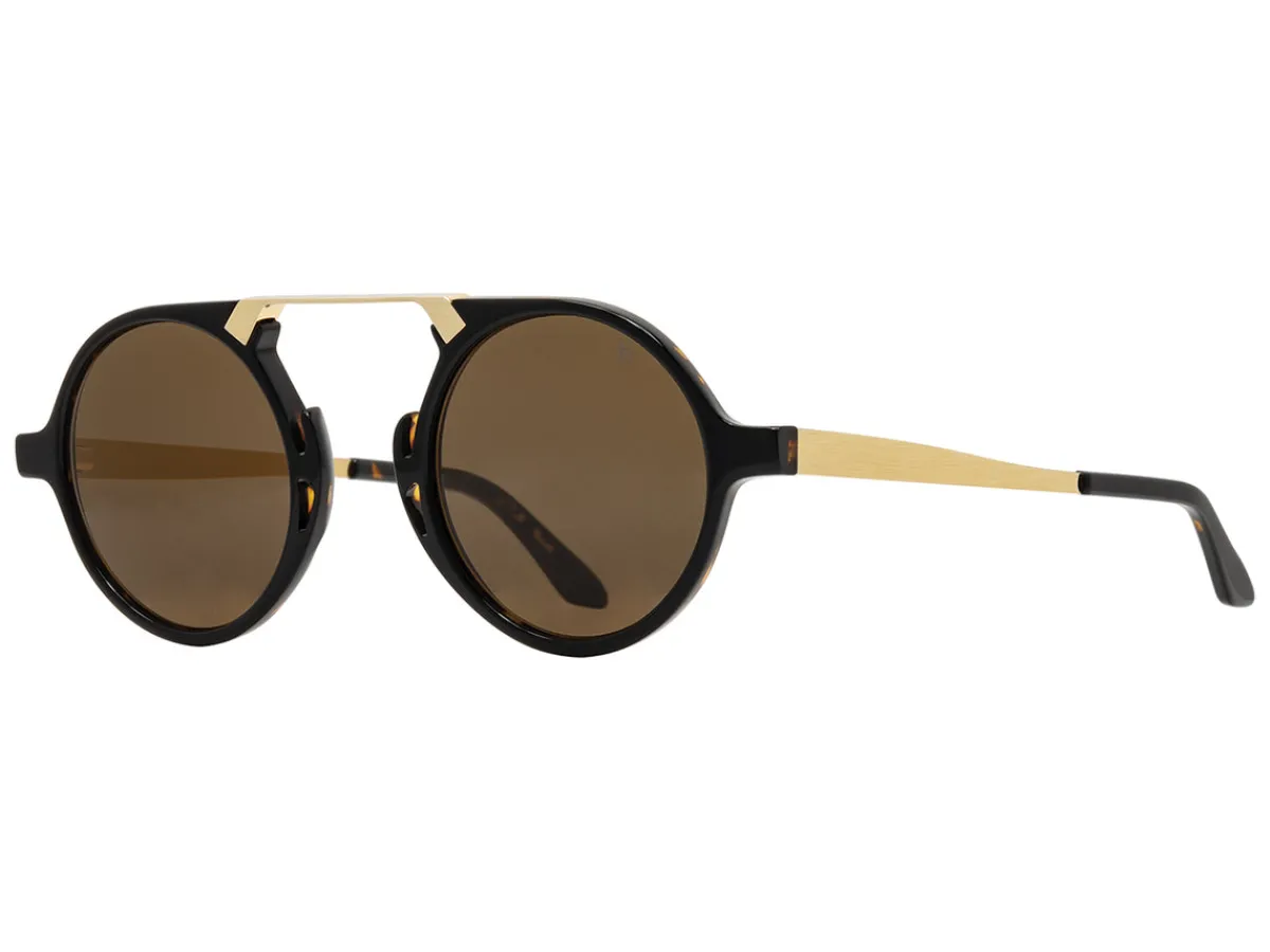 Sunglasses | Eyewear<American Optical Oxford Black Tortoise & Gold Brown Nylon Lens
