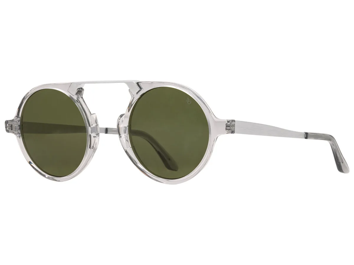 Sunglasses | Eyewear<American Optical Oxford Grey Crystal & Silver Green Nylon Lens Polarised