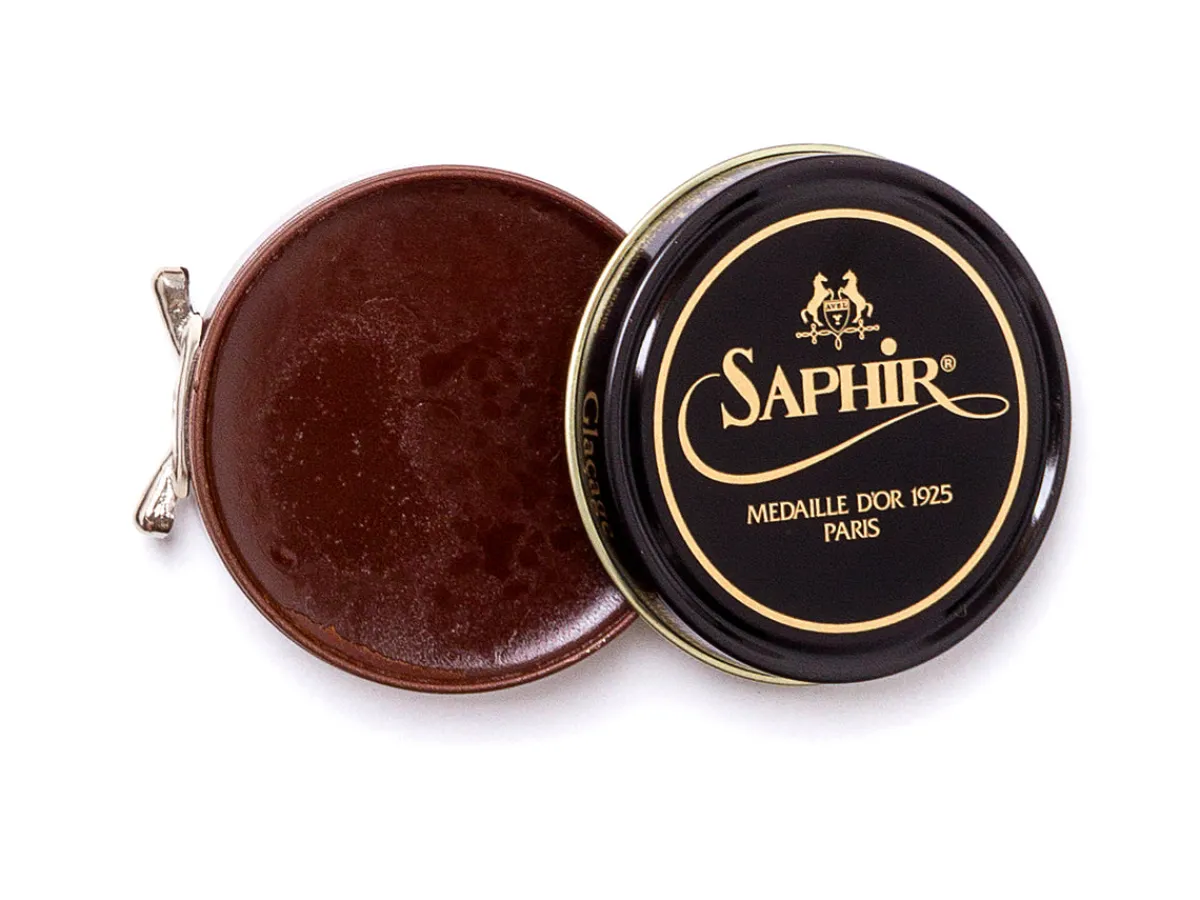 Wax Polishes<Saphir Pate de Luxe Wax Polish 50mL Medium Brown