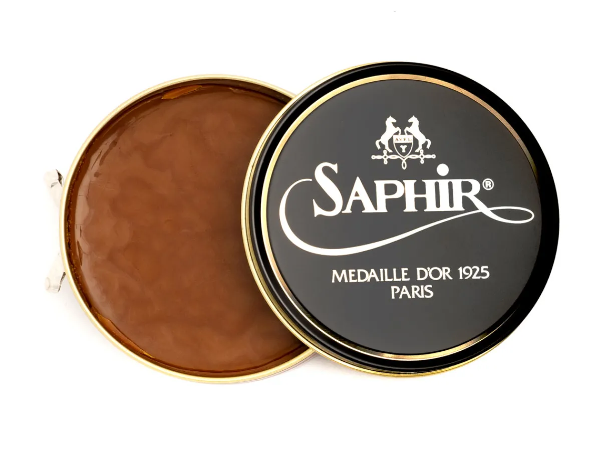 Wax Polishes<Saphir Pate de Luxe Wax Polish 100mL Medium Brown