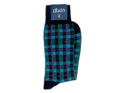 Socks<Corgi Plaid Socks Black & Green