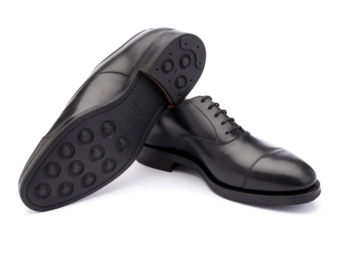 Straight Cap Oxfords | Rubber Soles<Crockett & Jones Radstock Black Calf