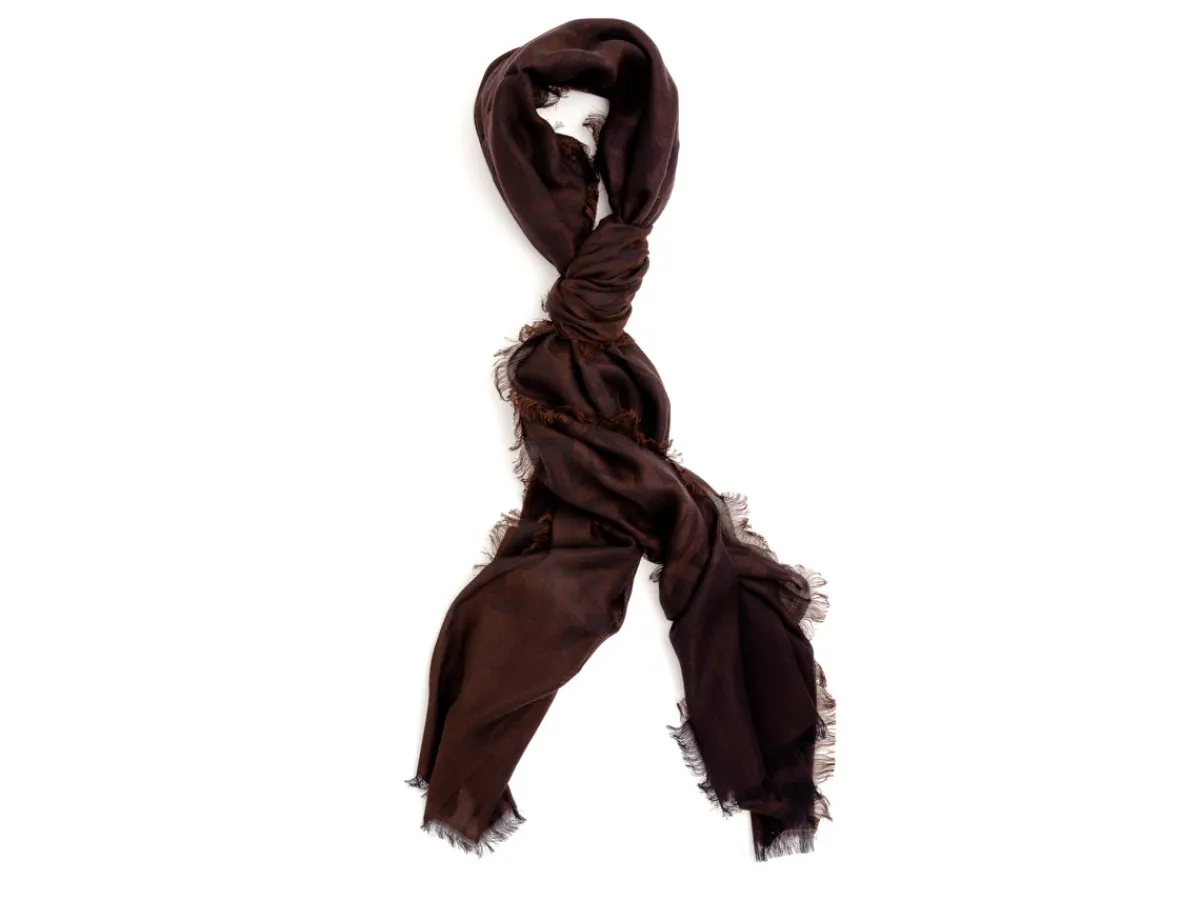 Scarves<Rubinacci Scarf Diamond Pattern Brown