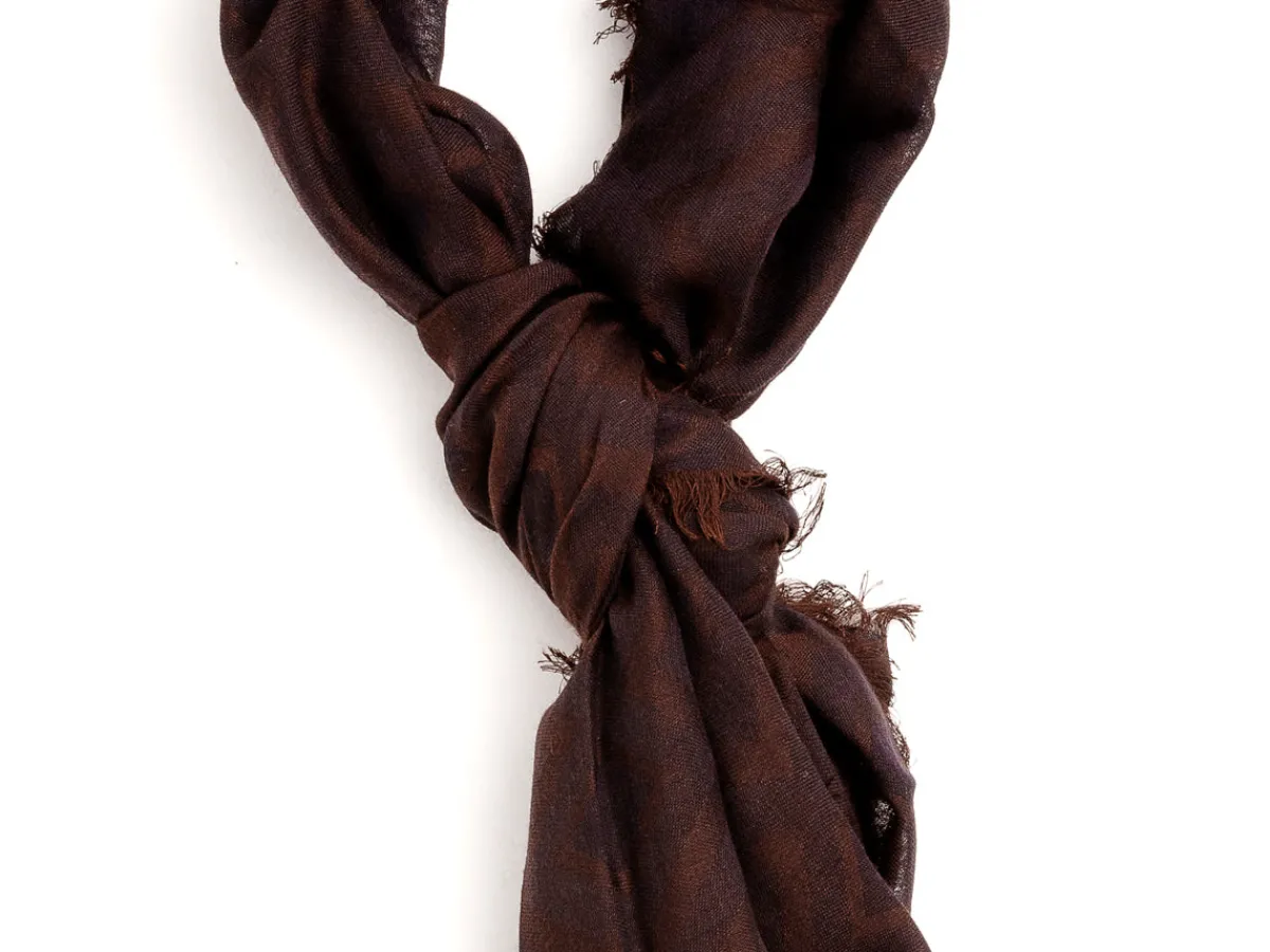 Scarves<Rubinacci Scarf Diamond Pattern Brown
