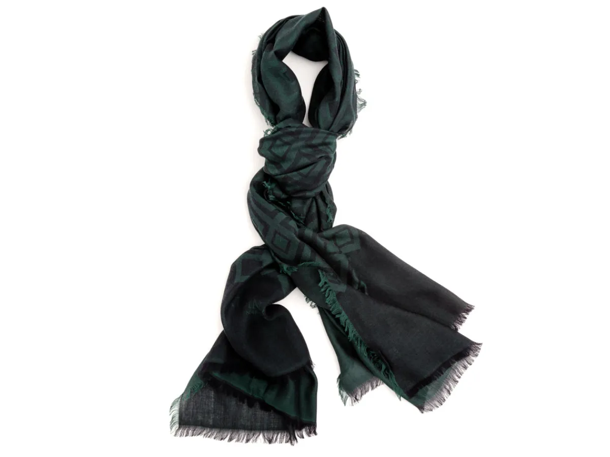 Scarves<Rubinacci Scarf Diamond Pattern Green