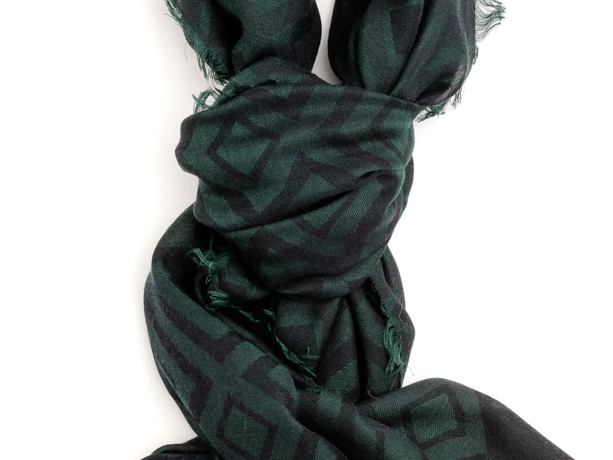 Scarves<Rubinacci Scarf Diamond Pattern Green