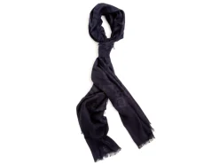 Scarves<Rubinacci Scarf Diamond Pattern Navy