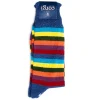 Socks<Corgi Seven Stripe Cotton Socks Dark Blue