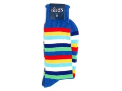 Socks<Corgi Seven Stripe Cotton Socks Blue