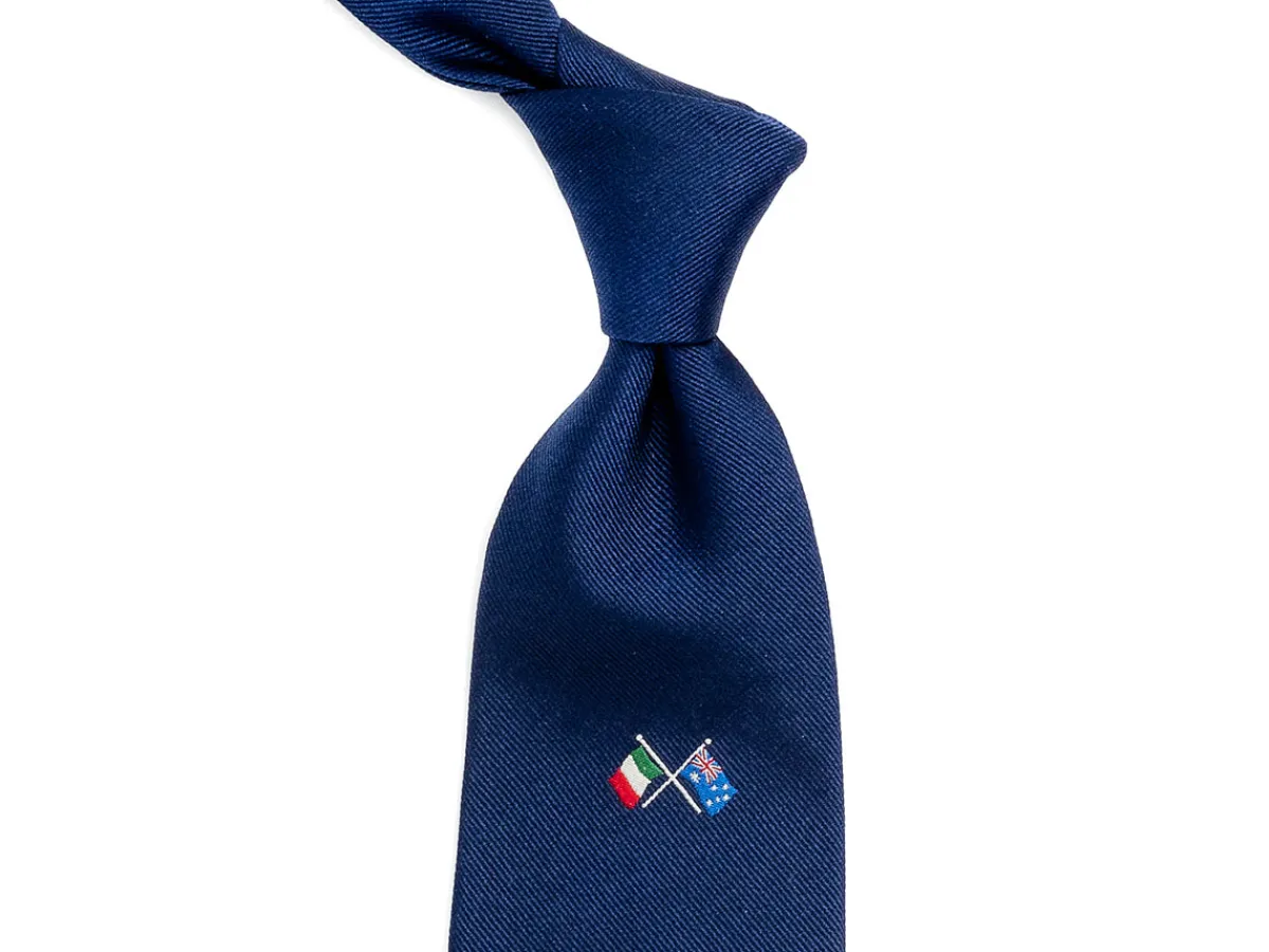 Ties<Double Monk Silk Flag Tie Australia x Italy