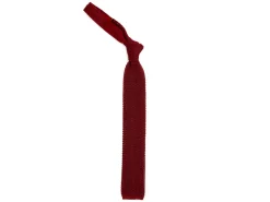 Ties<Double Monk Silk Knit Tie Burgundy