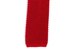Ties<Double Monk Silk Knit Tie Crimson