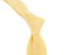 Ties<Double Monk Silk Knit Tie Lemon
