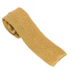Ties<Double Monk Silk Knit Tie Mustard Yellow