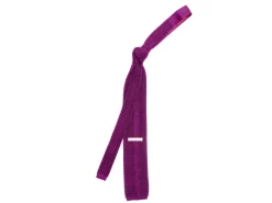 Ties<Double Monk Silk Knit Tie Purple