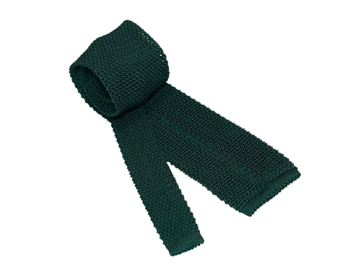 Ties<Double Monk Silk Knit Tie Racing Green