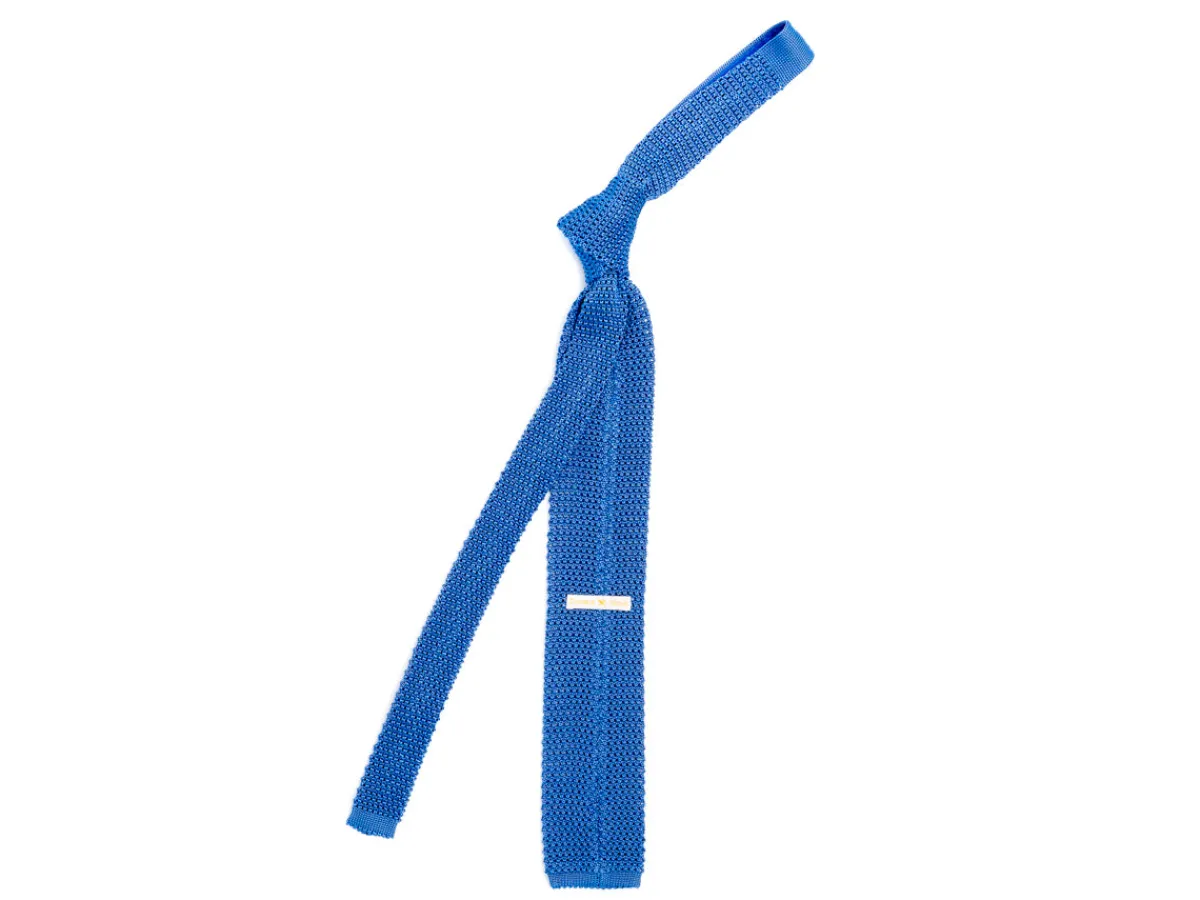 Ties<Double Monk Silk Knit Tie Royal Blue