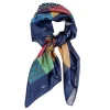 Scarves<Double Monk Silk Patchwork Foulard Classic Navy