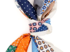 Scarves<Double Monk Silk Patchwork Foulard Classic White