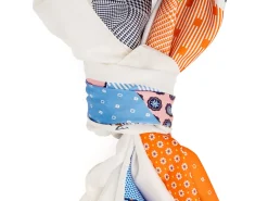 Scarves<Double Monk Silk Patchwork Foulard Classic White