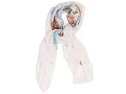Scarves<Double Monk Silk Patchwork Foulard Floral White