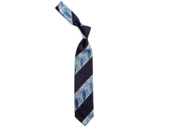 Ties<Tie Your Tie Silk Striped Floral Tie Navy