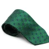 Ties<Double Monk Silk Tie Jacquard Flower Green