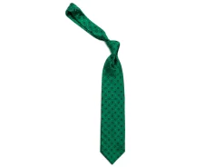 Ties<Double Monk Silk Tie Jacquard Flower Green