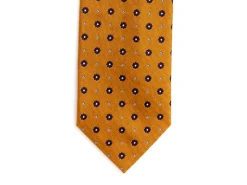 Ties<Double Monk Silk Tie Jacquard Flower Yellow