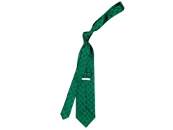Ties<Double Monk Silk Tie Jacquard Flower Green