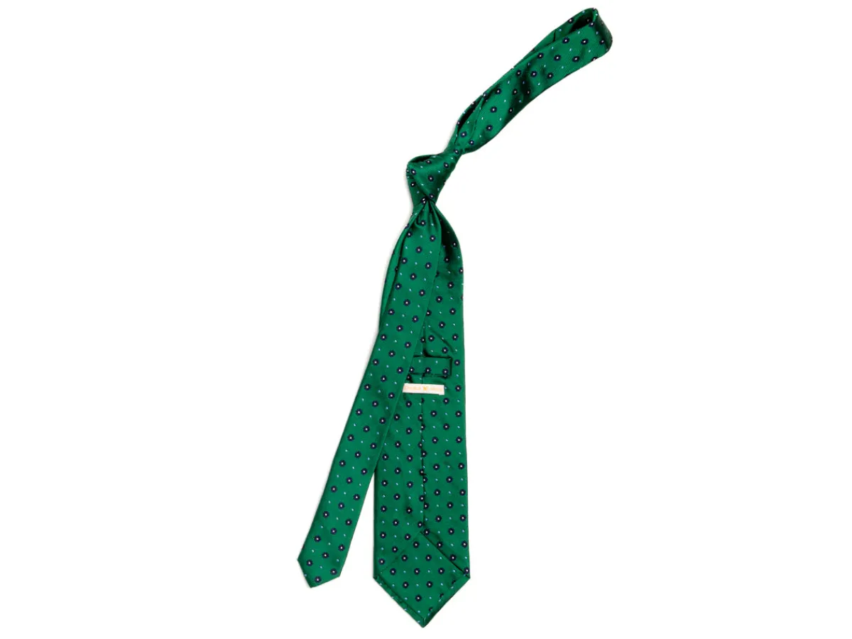Ties<Double Monk Silk Tie Jacquard Flower Green