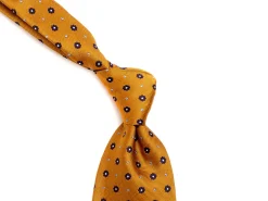 Ties<Double Monk Silk Tie Jacquard Flower Yellow