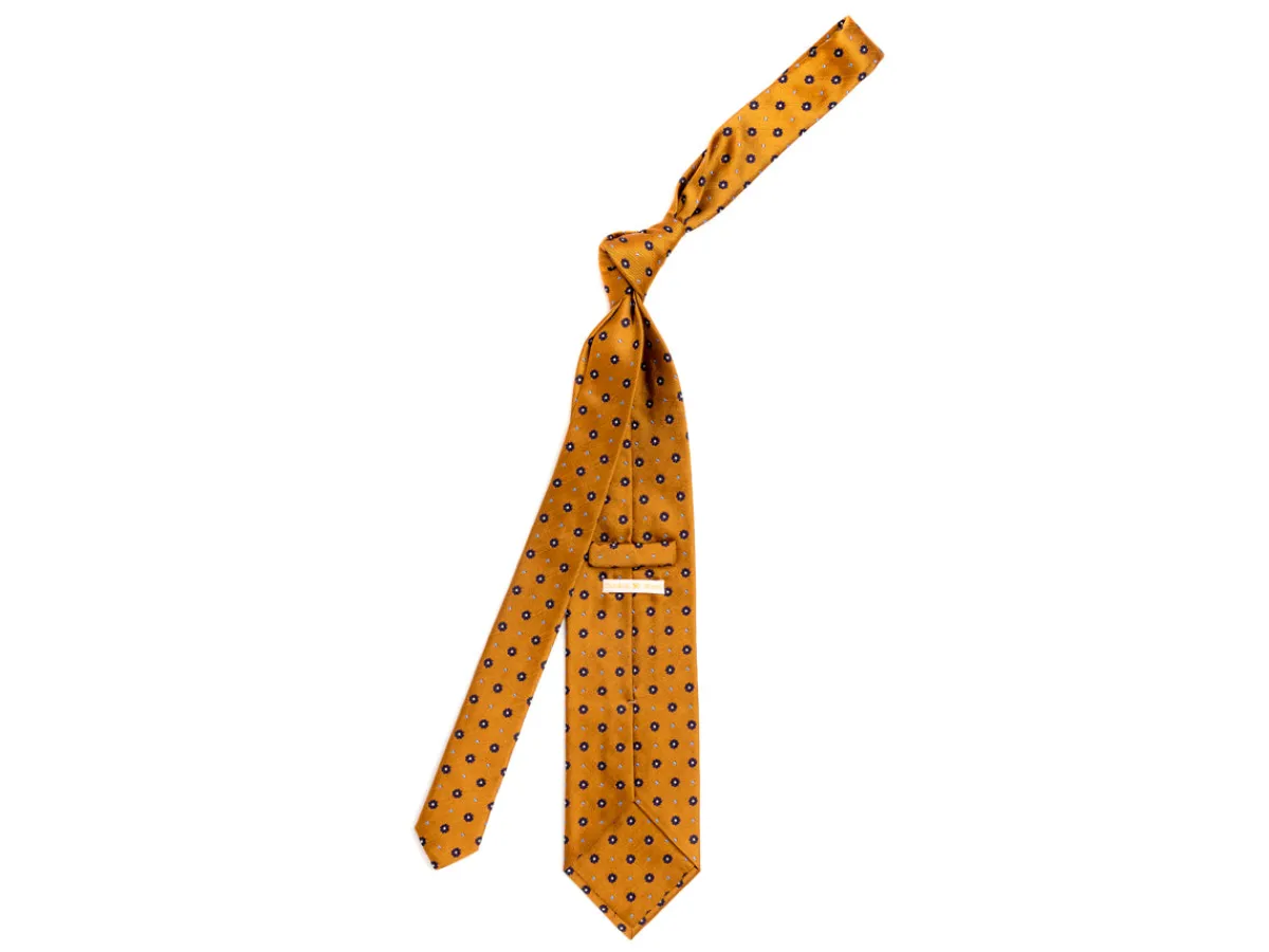 Ties<Double Monk Silk Tie Jacquard Flower Yellow