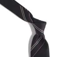 Ties<Tie Your Tie Silk Tie Repp Multi-Stripe Charcoal