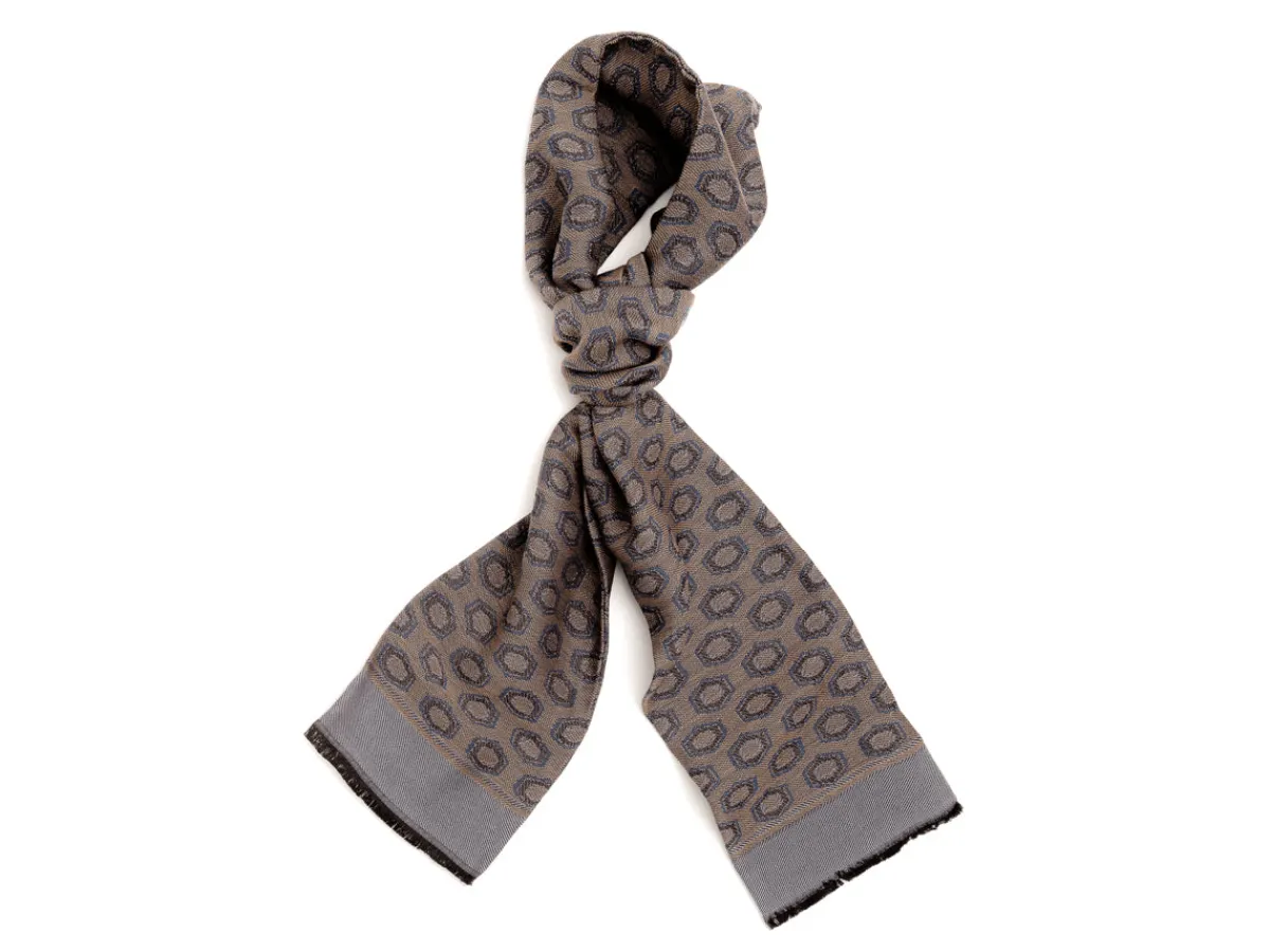 Scarves<Simonnot Godard Silk Wool Ascot Beige