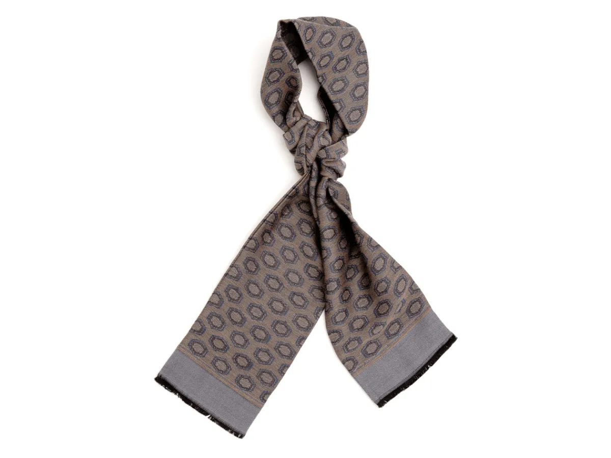 Scarves<Simonnot Godard Silk Wool Ascot Beige