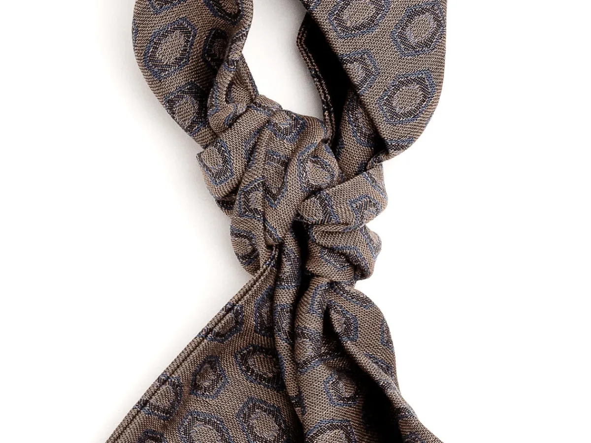Scarves<Simonnot Godard Silk Wool Ascot Beige