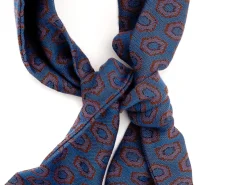 Scarves<Simonnot Godard Silk Wool Ascot Blue