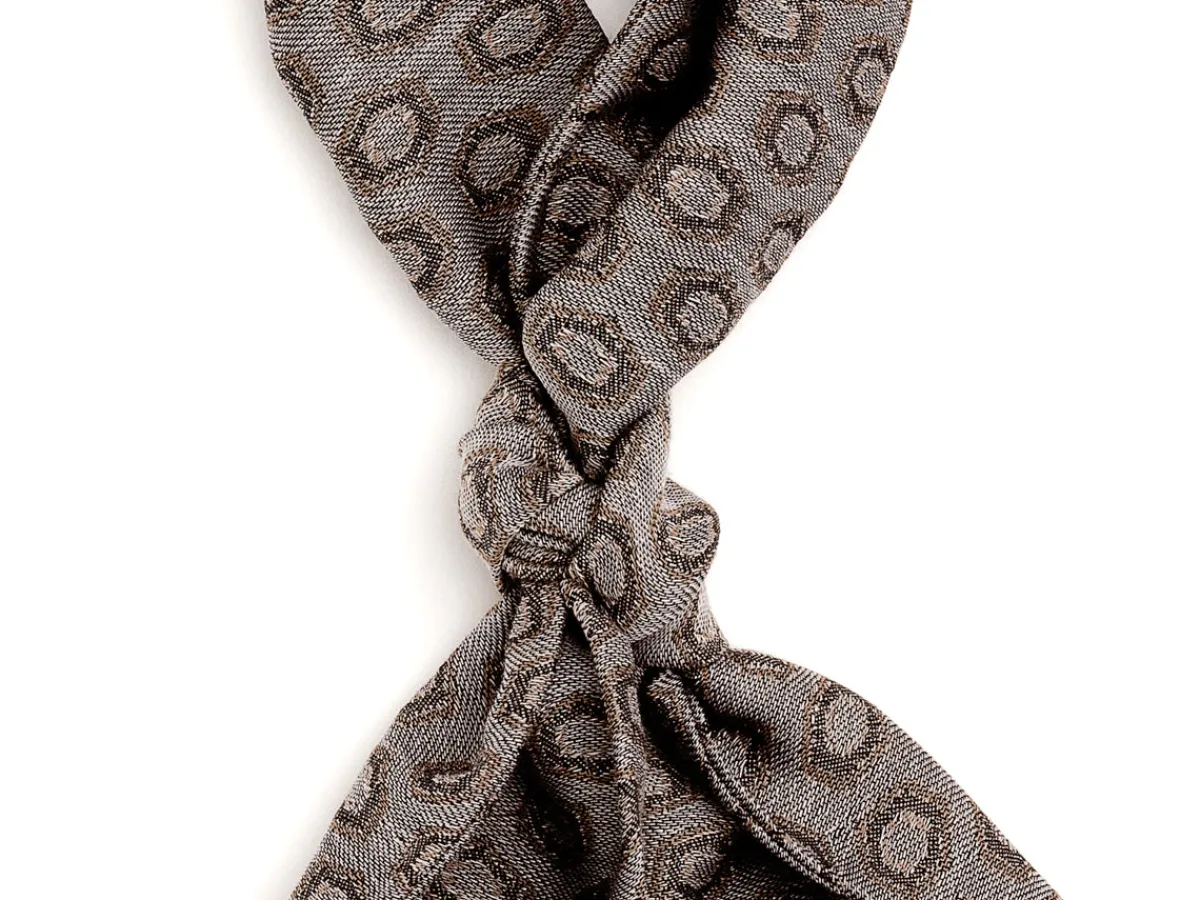 Scarves<Simonnot Godard Silk Wool Ascot Grey