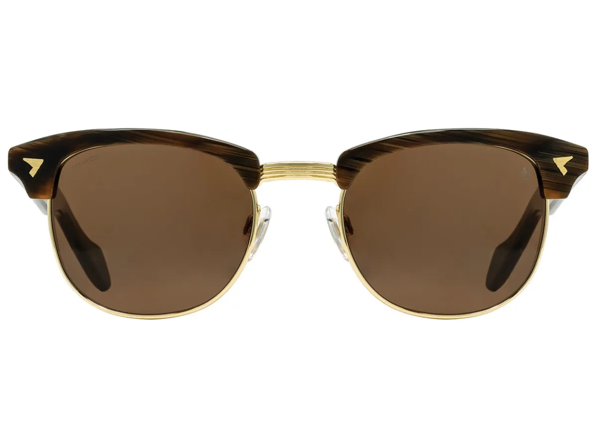Sunglasses | Eyewear<American Optical Sirmont Chocolate Gold Brown Nylon Lens Polarised