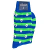 Socks<Corgi Skull Stripe Socks Blue Green