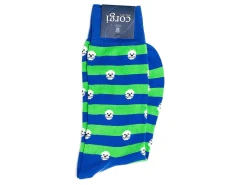 Socks<Corgi Skull Stripe Socks Blue Green