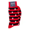 Socks<Corgi Skull Stripe Socks Red