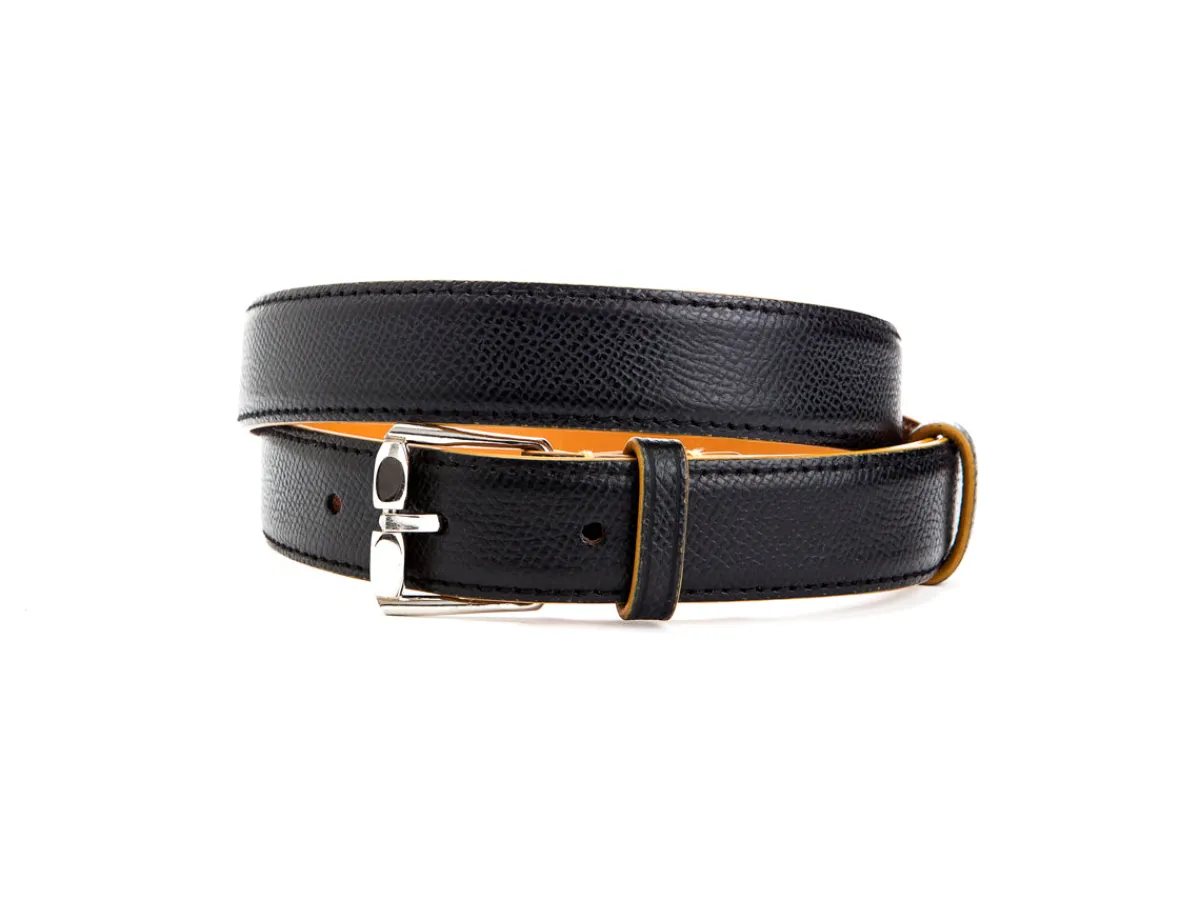 Belts<Il Micio Slim Handmade Calf Leather Belt Black