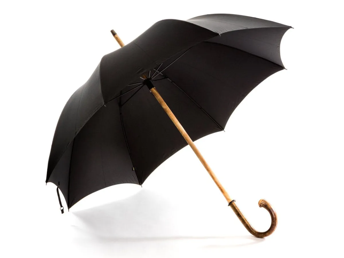 Umbrellas<Fox Umbrellas Solid Hazel Crook Black