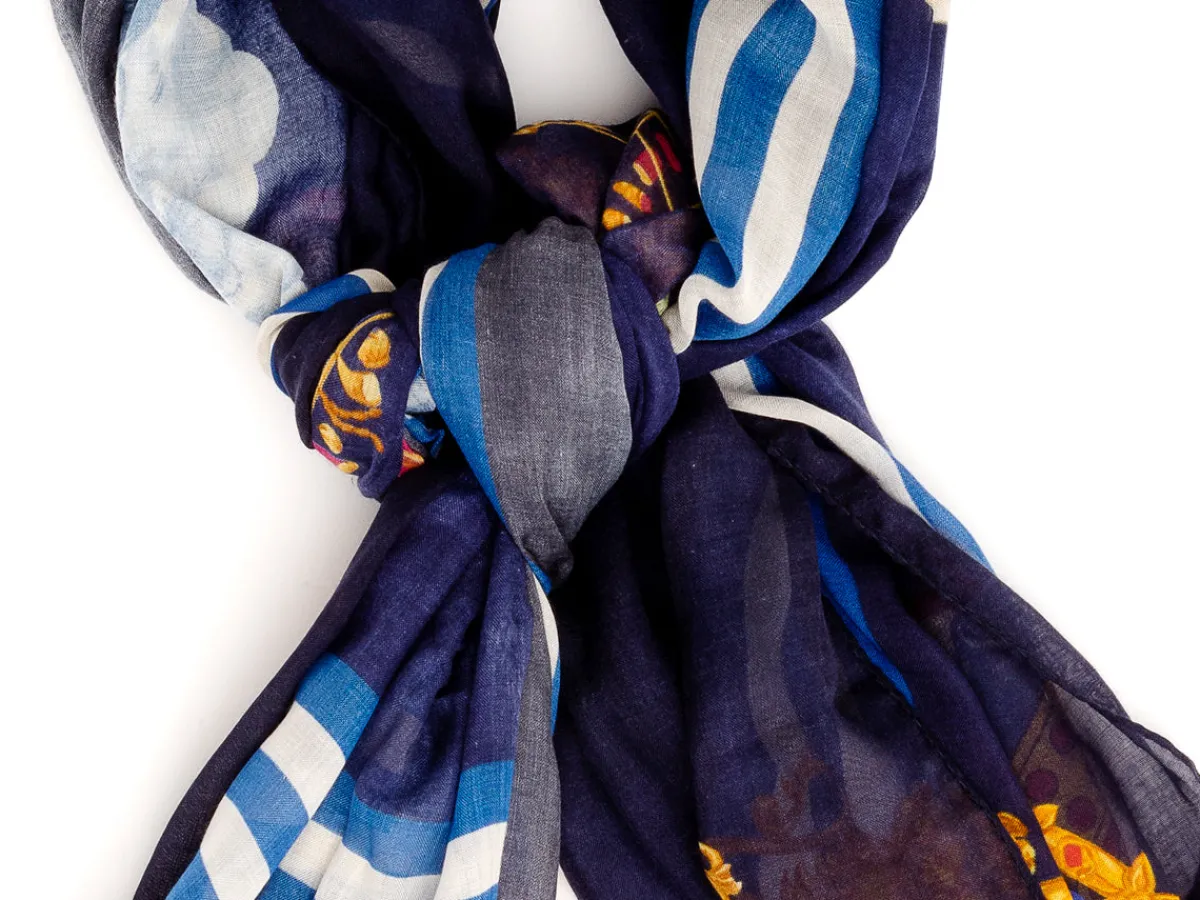 Scarves<Rubinacci Stole Alberto Della Cuccagna Navy