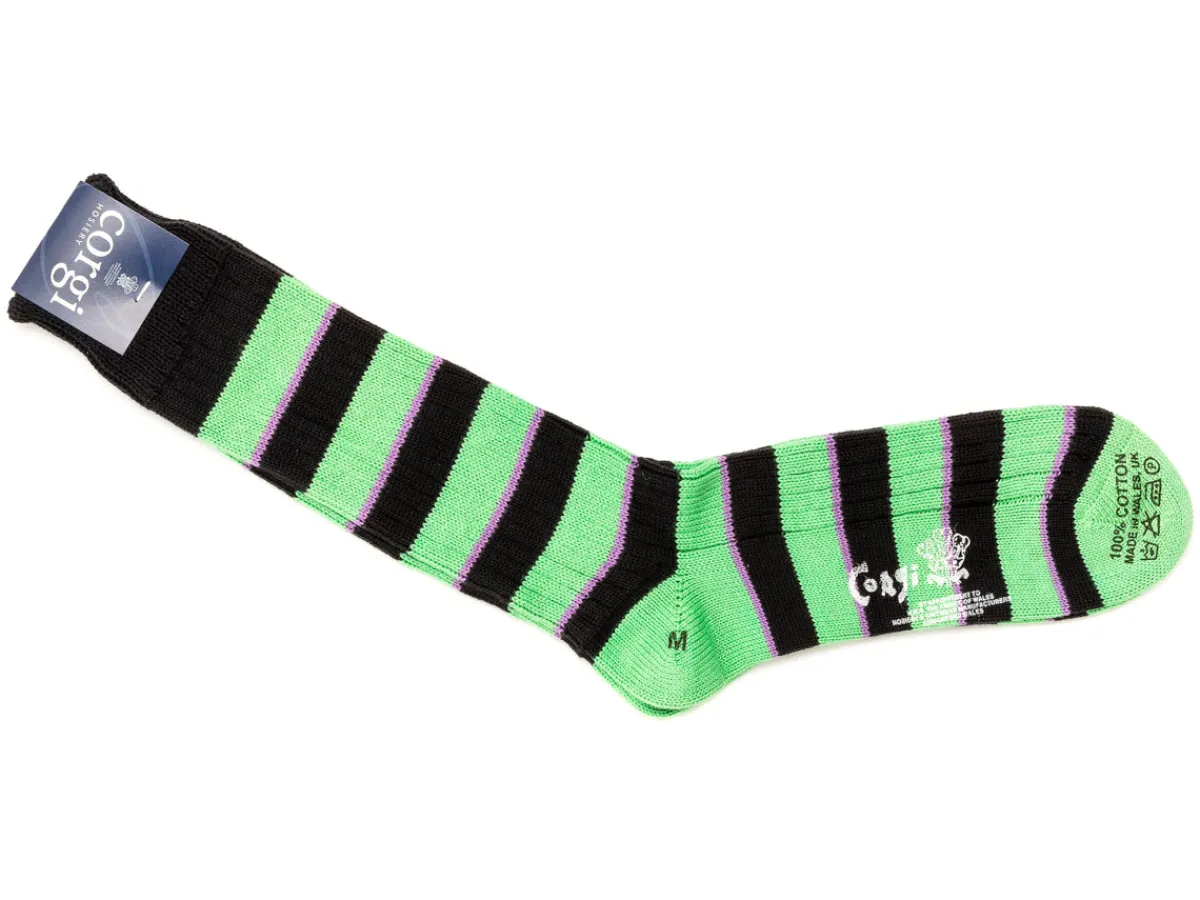Socks<Corgi Striped Cotton Socks Green