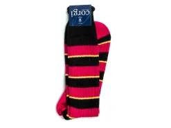 Socks<Corgi Striped Cotton Socks Red