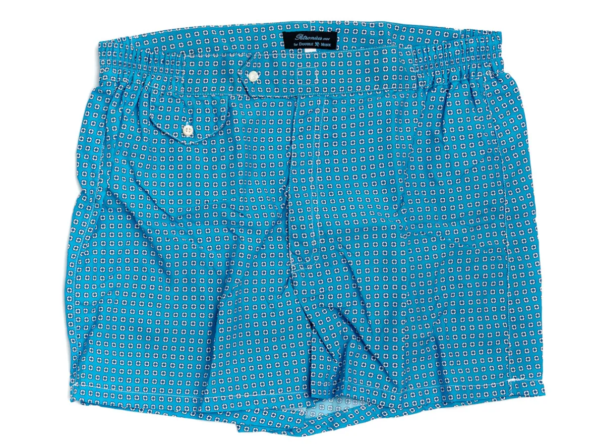 Swimwear | Swimwear<Double Monk Swimming Trunks Floral Light Blue