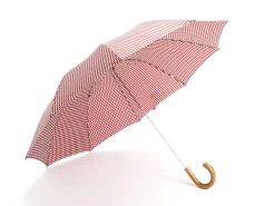 Umbrellas<Fox Umbrellas Telescopic Malacca Handle Wine & White Gingham